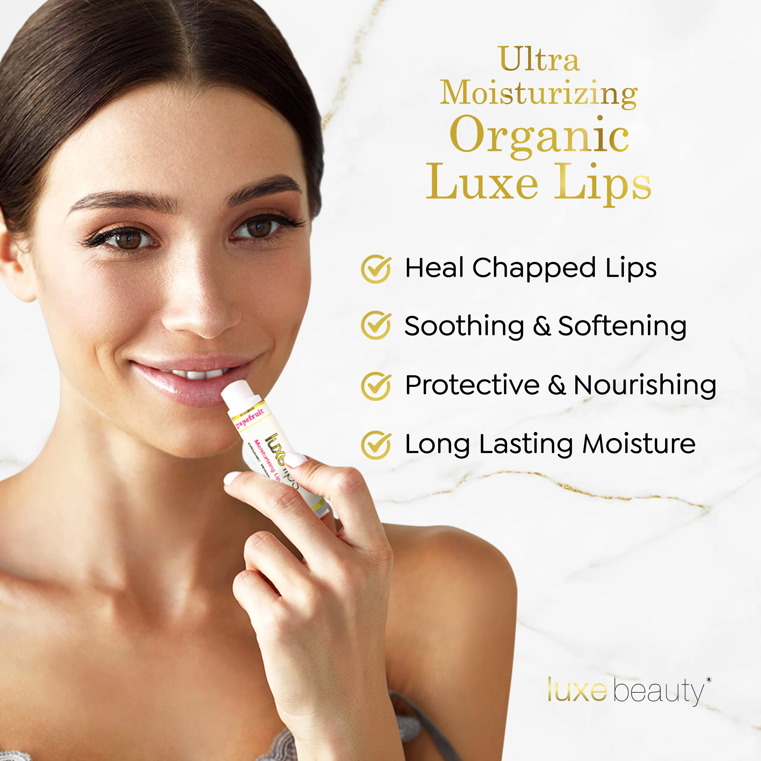 Luxe Lips - Beeswax Free, Nut Free Lip Balm - Grapefruit Scent - Image 4