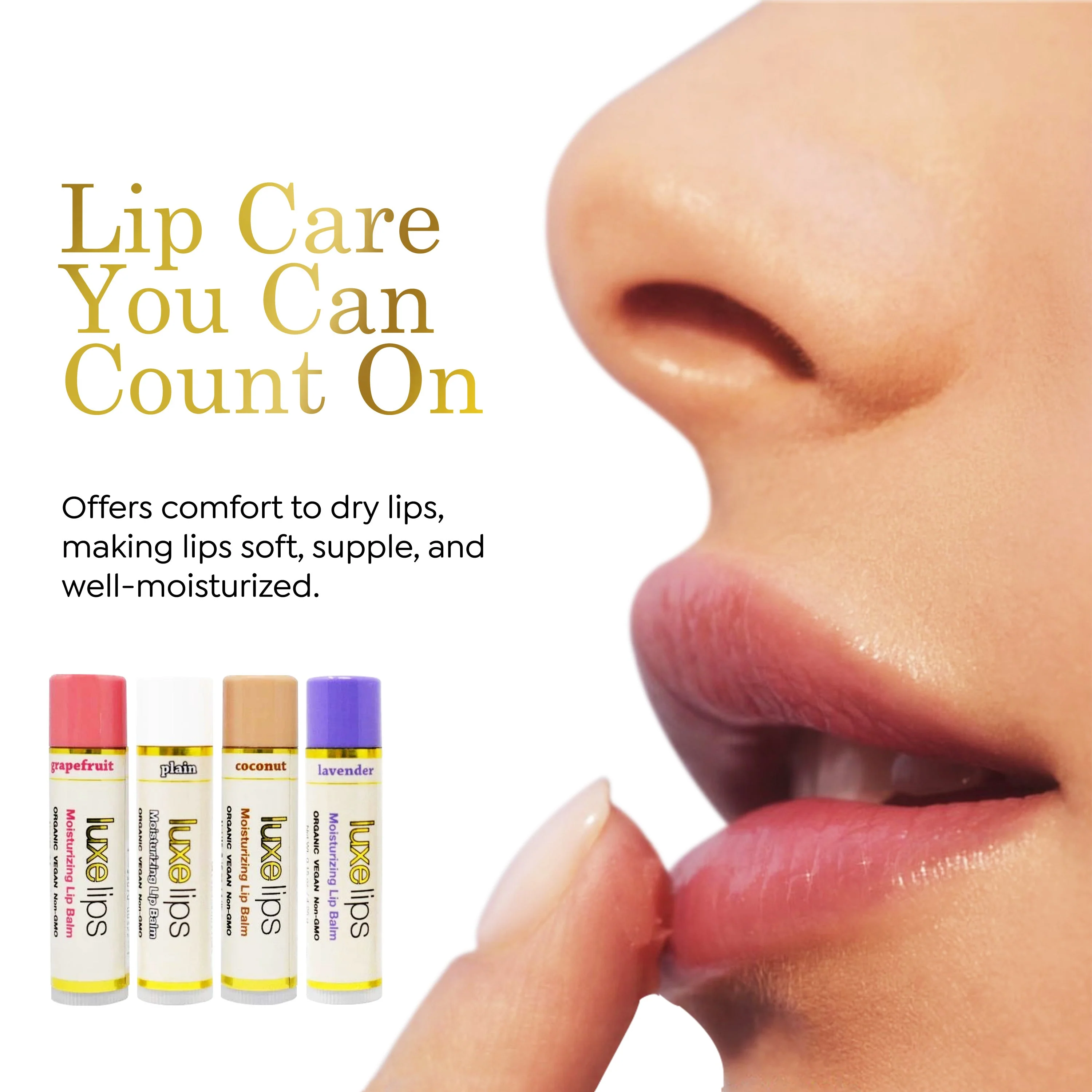 Luxe Lips - Beeswax Free, Nut Free Lip Balm - Grapefruit Scent - Image 8